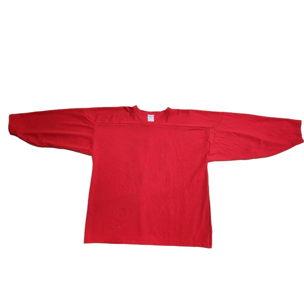 90s Vintage Red Athletic Knit Men's XL Hockey Jersey #13 VTG